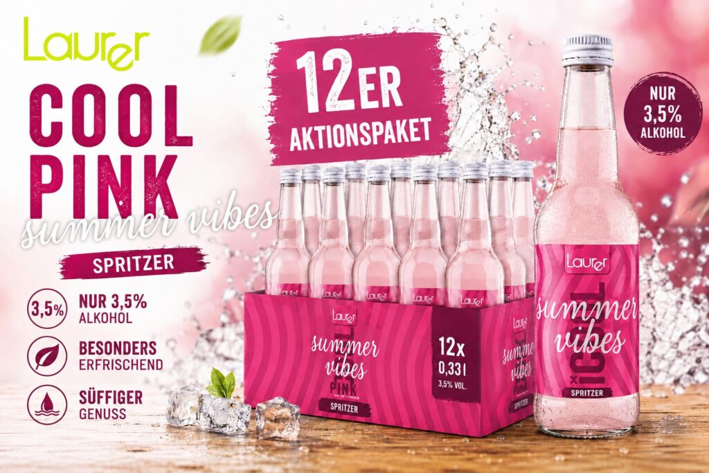 Cool Pink Spritzer 12er Tray vom Weingut Laurer – fruchtig, spritzig und perfekt gekühlt genießen